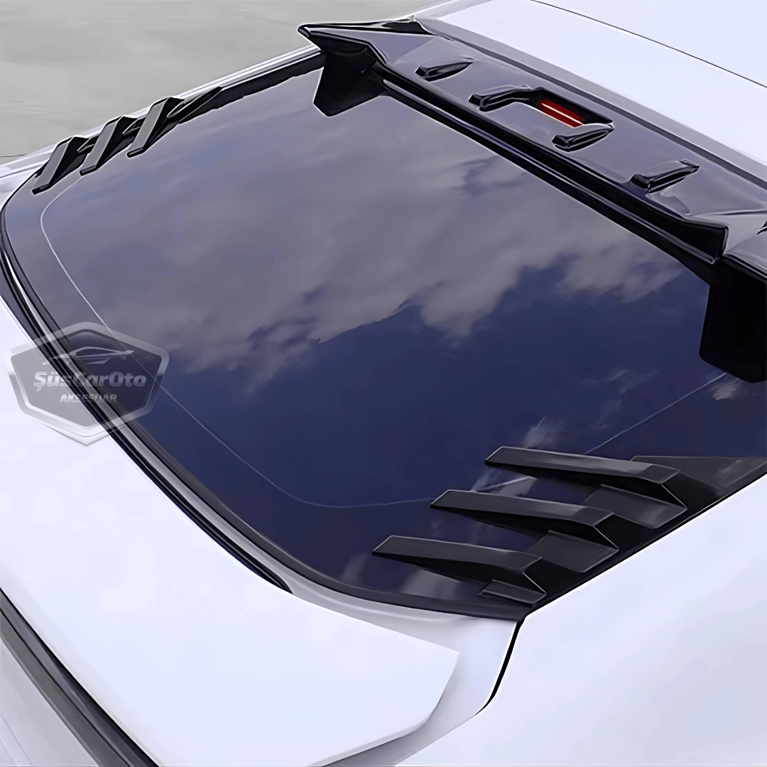 3D Deportivo Universal Compatible con Todos los Coches Ventilación de Ventana Trasera Air Scoop Importado Decorativo Ventilador 2 Piezas Negro Equipo Izquierda Derecha ONP473