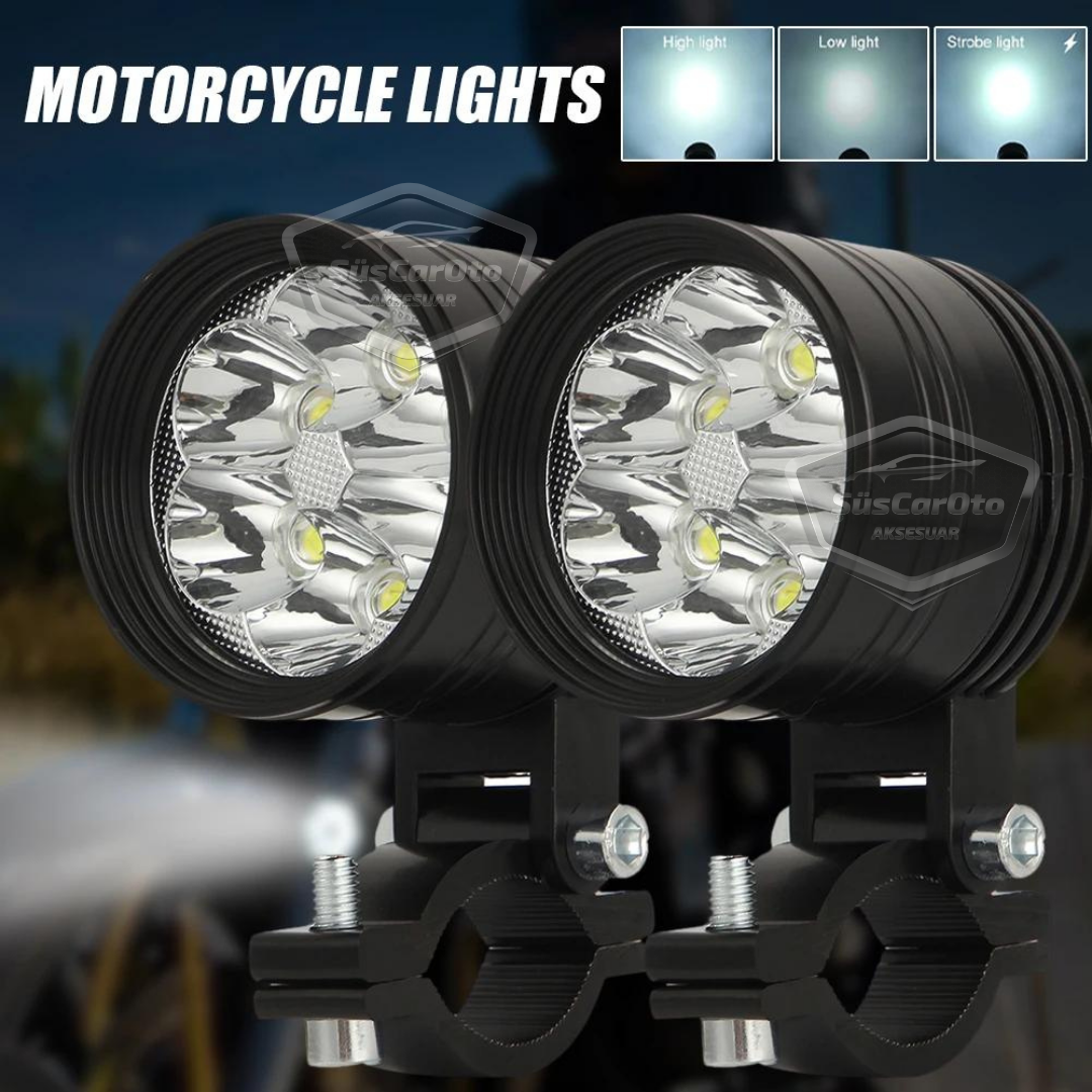 6 leds blancos antiniebla 3 modos vehículo moto todoterreno ATV carretilla elevadora lámpara LED proyector de metal para trabajo todoterreno, 2 unidades, 12/24 V