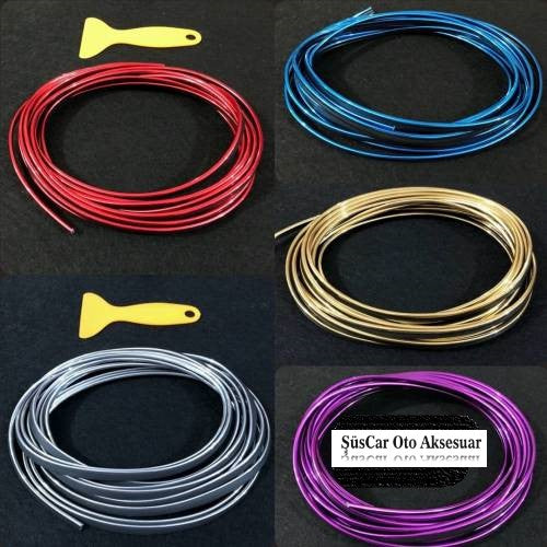 Tira de luz azul decorativa para salpicadero de coche de 5 m con pestaña de ajuste y accesorios.