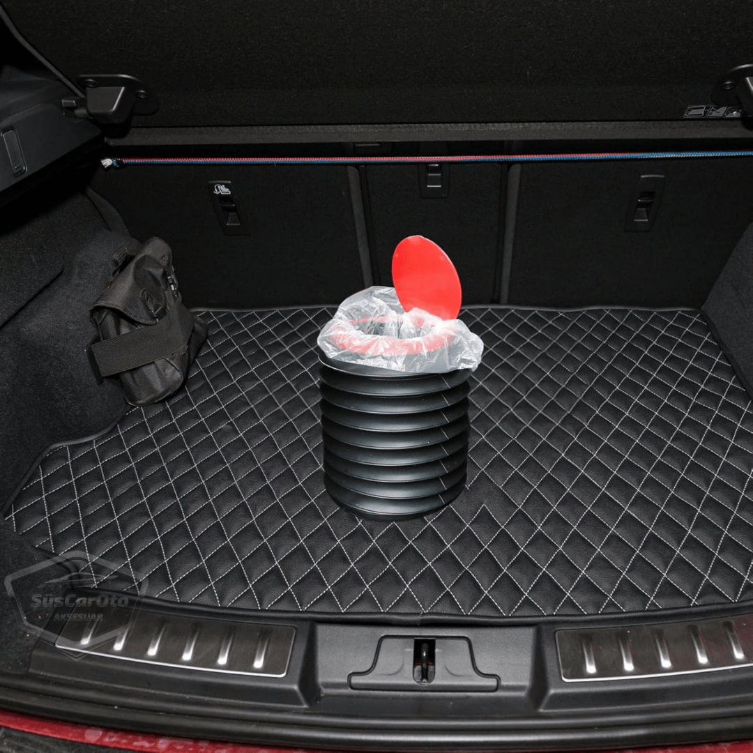 Bote de Basura Plegable Tipo Acordeón para Coche con Tapa, Cenicero Portátil, Papelera para Coche, Organizador Automotriz, Mini Caja de Almacenamiento Funcional, Negro