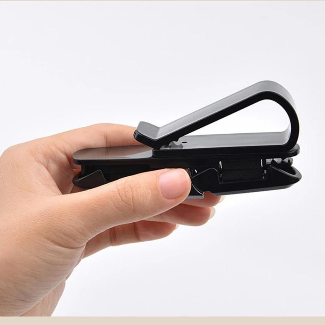 Soporte de gafas para coche, visera, clip de sujeción, carbono ONP38