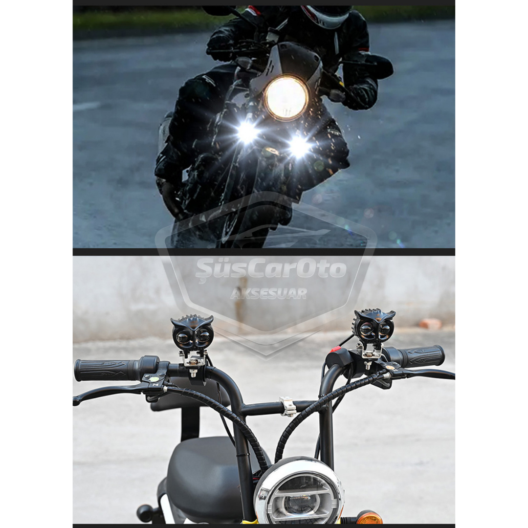 Faro antiniebla búho, doble color amarillo-blanco, para coche, motocicleta, todoterreno, lámpara LED, proyector de haz perforador/difusor, 50W, de metal, para trabajo en campo, 1 pieza, ONG41