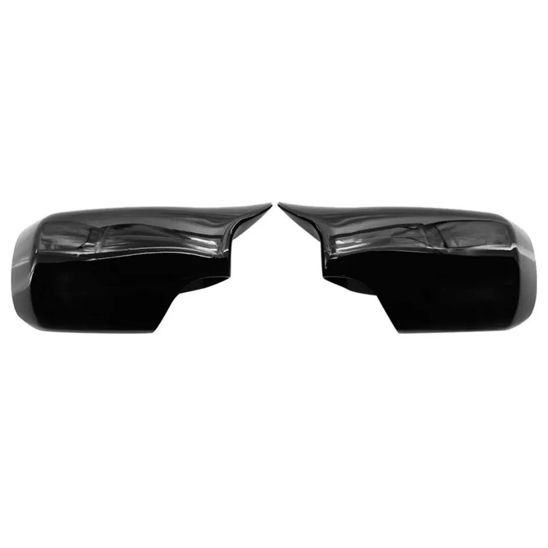 Cubierta de espejo retrovisor tipo Batman, compatible con BMW E46 Serie 3, carrocería sin reestyling, años 1998-2005, fabricada en plástico ABS negro piano.
