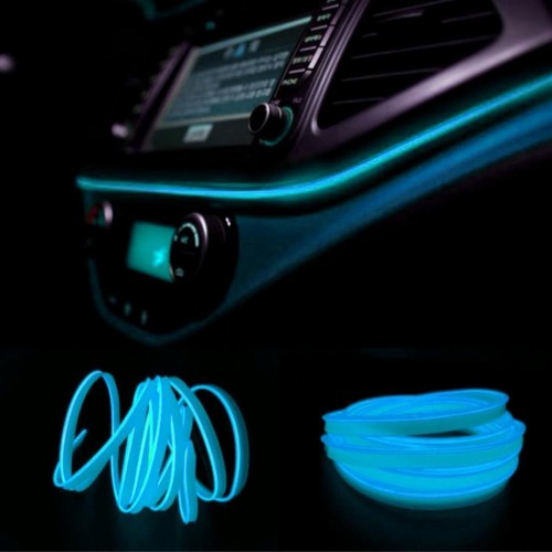Led para salpicadero de coche, tira de neón de 2 metros, azul hielo