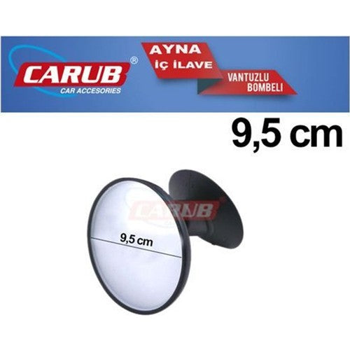 Espejo retrovisor interior Carub con ventosa, abombado, redondo grande, 9.5 cm