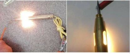 Carub Probador de corriente para coche 6V-24V con pinza de cocodrilo