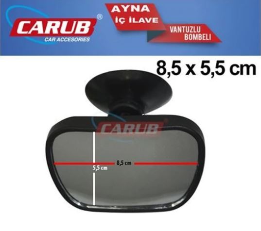 Espejo retrovisor interior Carub convexo ovalado con ventosa 8.5 cm x 5.5 cm
