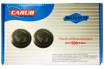 Altavoces pequeños Carub Oto Tweeter con tapa 500 W, juego de 2