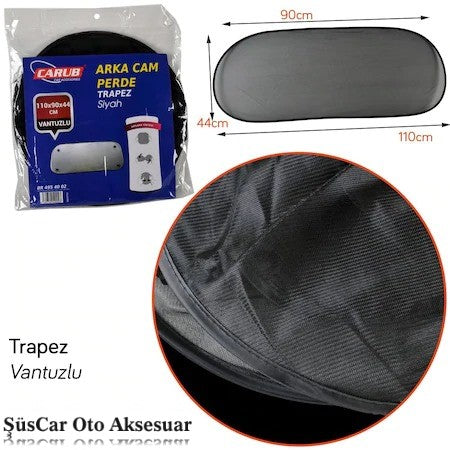 Carub Parasol Trasero Trapezoidal Negro con Ventosas
