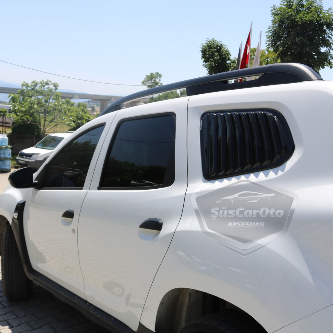 Rejilla de ventanilla deflector para Dacia Duster posterior a 2018, visor de ventanilla deflector, ventilación, par izquierdo y derecho, negro brillante DST30