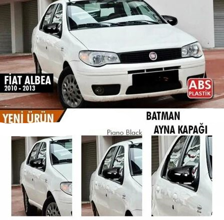 Fiat Albea 2010-2013 Cubierta de espejo lateral estilo Batman Piano Black Plástico ABS