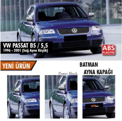 Vw Passat B5-5.5 1996-2001 Cubierta de espejo Batman Murciélago Piano Black Plástico ABS