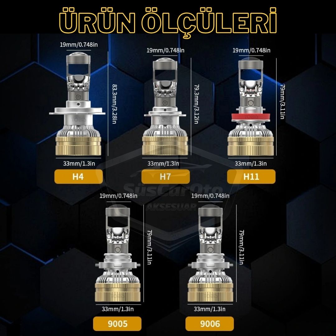 H7 Lazer Mercekli Far Ampulü Ufuk Çizgili Otomobil Araç Motosiklet Uyumlu Profesyonel Mini Projektör LED Beyaz Led Xenon Lamba 8200LM Şimşek Etkili Uzun Kısa 2 Adet 12/36v 55W