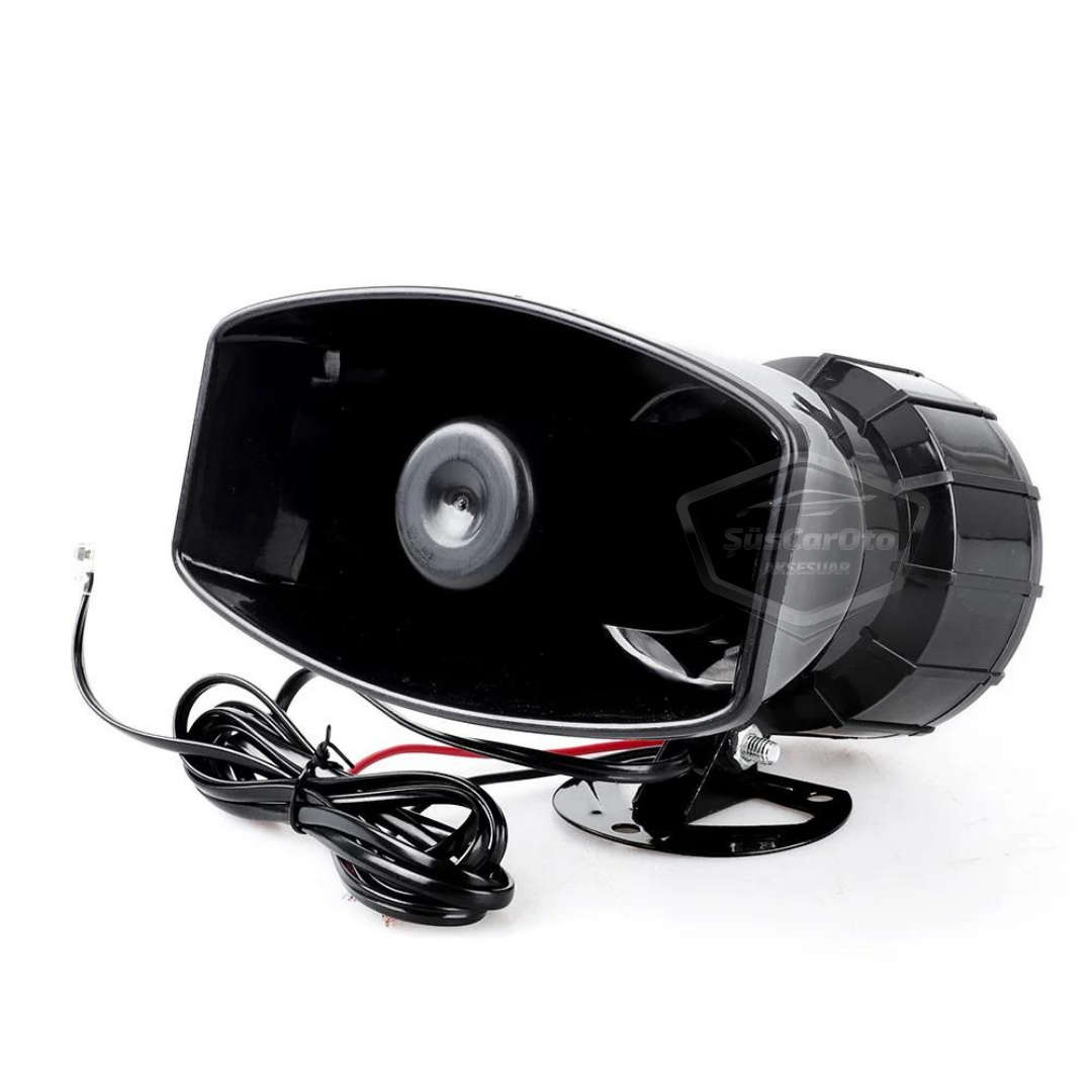 Sirena de coche potente de 7 tonos, bocina de sirena universal con megáfono y micrófono, 12 V, 100 W