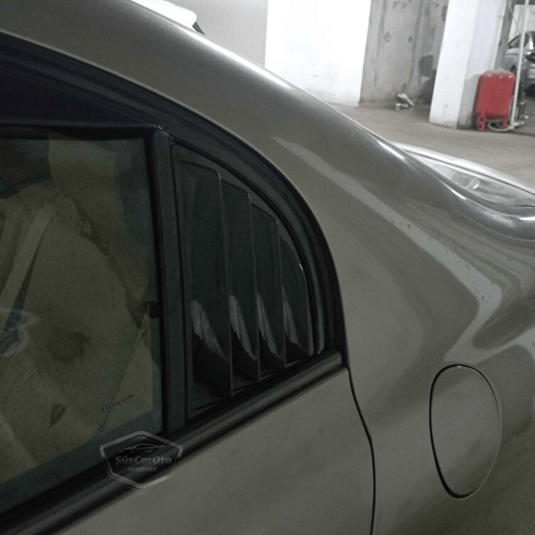 Honda Civic FD6 2006-2011 Rejilla Ventana Trasera Mariposa Compatible Visor Ventana Trasera Mariposa Ventilación Conjunto Derecho Izquierdo Negro Brillante