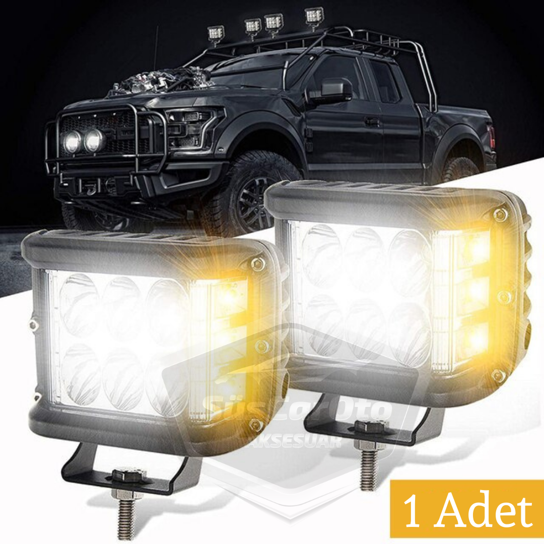 Faro antiniebla cuadrado Off Road LED lámpara penetrante difusora blanco naranja con flash 45W 12 LED foco de trabajo de metal todoterreno 1 pieza ONP0525