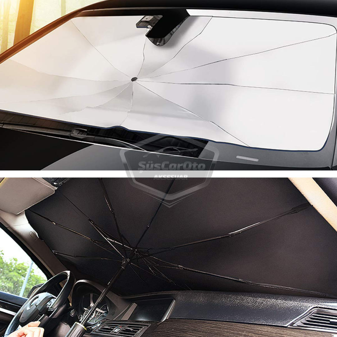 Parasol plegable para coche, parasol especial con mango flexible, protector solar de 132 cm x 77 cm