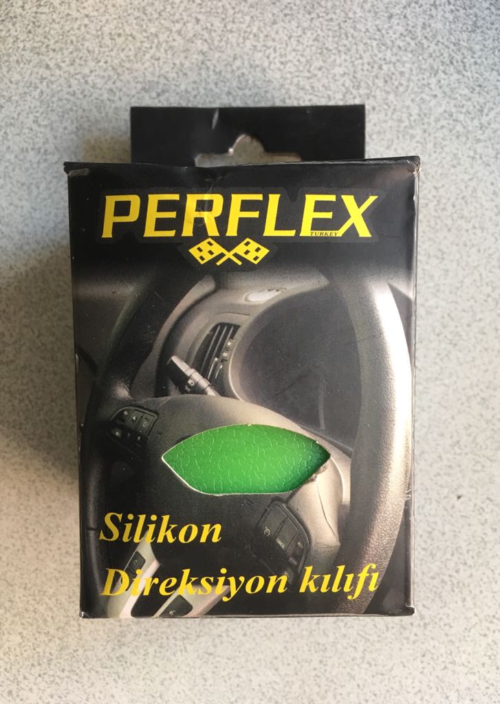 Funda de silicona súper delgada PERFLEX con diseño de cuero para volante, verde