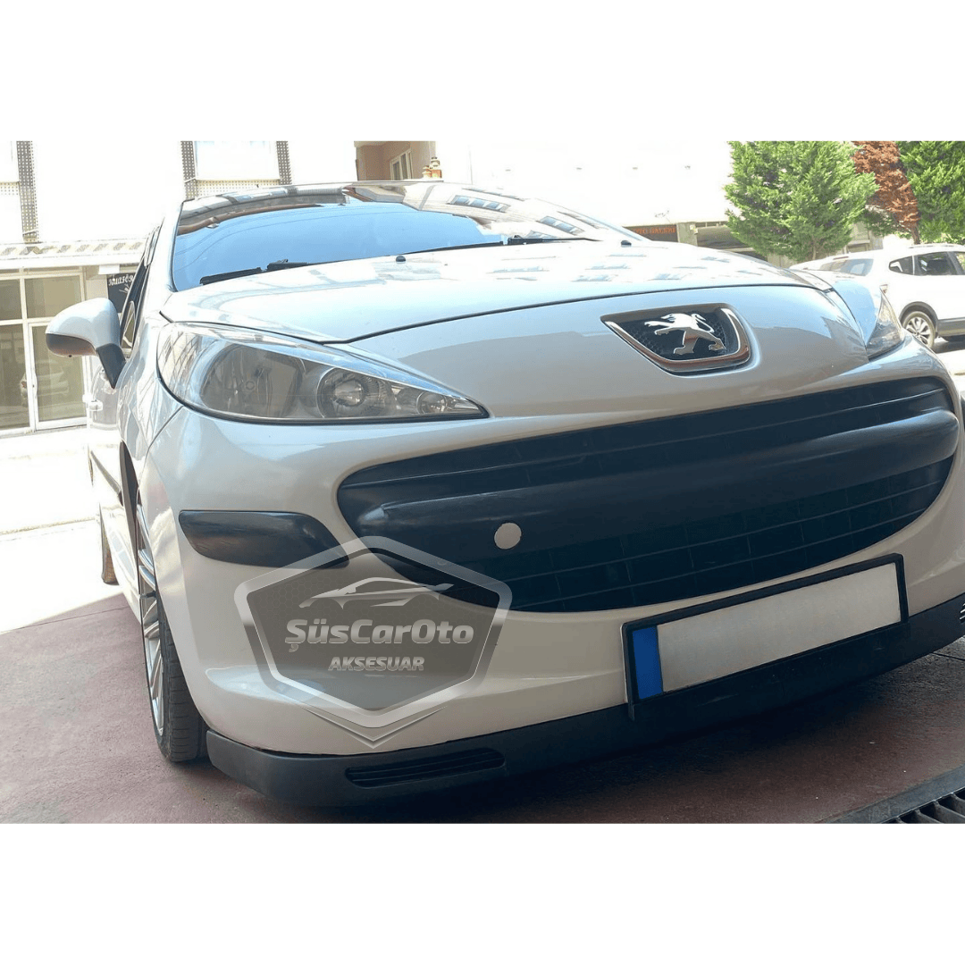 Peugeot 207 2006-2014 Compatible Labio Universal V2 Laguna Flexible Delantero de 2 Piezas Labio Delantero Deflector de Parachoques Faldón Delantero