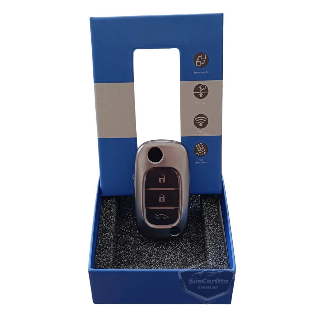 Funda de silicona para llave compatible con Renault Fluence, Megane, Clio, Kangoo, Master, Modus, Twingo, carcasa de llave de coche, llavero amortiguador, gris titanio oscuro PNT122