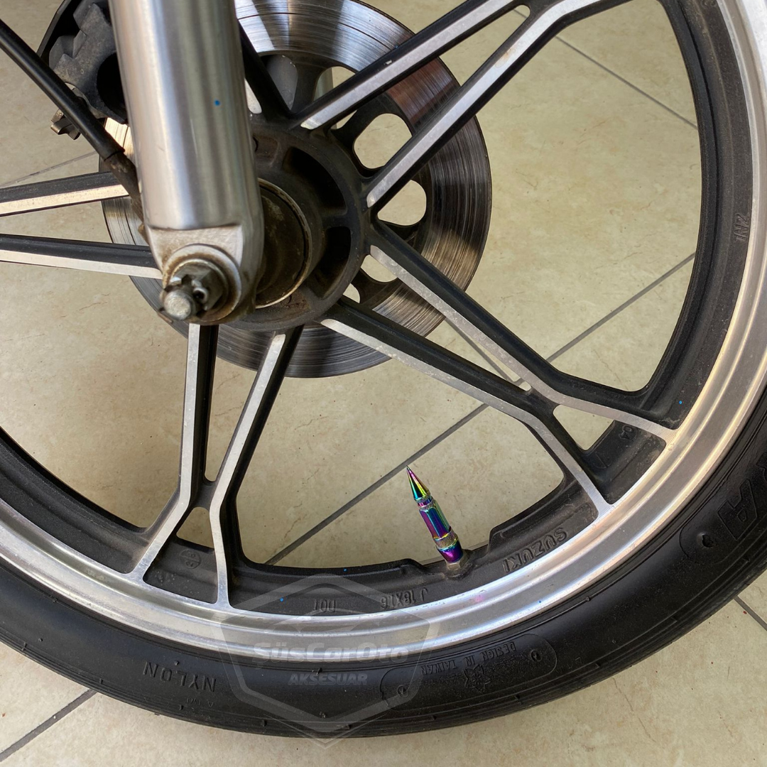 Tapa de válvula puntiaguda, tapa de válvula de bala, para coche, motocicleta, bicicleta, de metal con color camaleón, juego de 4 unidades