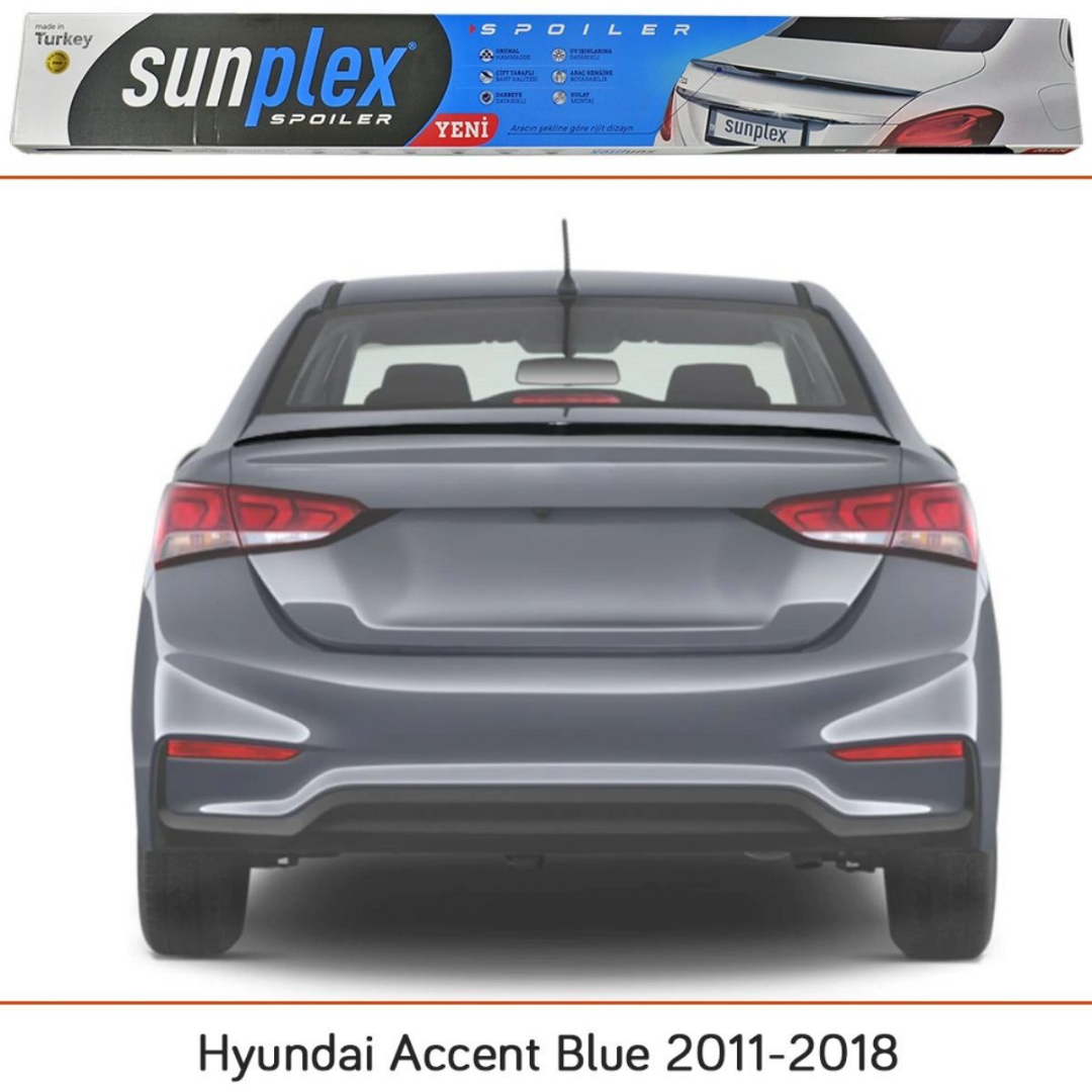 Sunplex Hyundai Accent Blue Alerón trasero Negro Piano 2011-2018