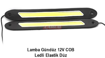 Carub Lámpara LED diurna 12V Secuencial Cob Flexible Recta Blanca 2 Piezas