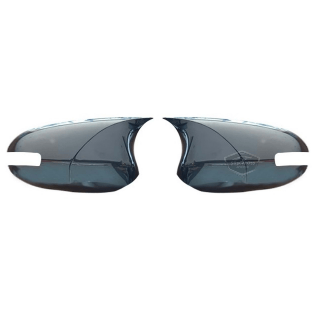 Toyota Corolla E140 FL Compatible con indicadores 2010-2012 Tapa de espejo Batman Bat Piano Black ABS Plástico Juego derecho e izquierdo