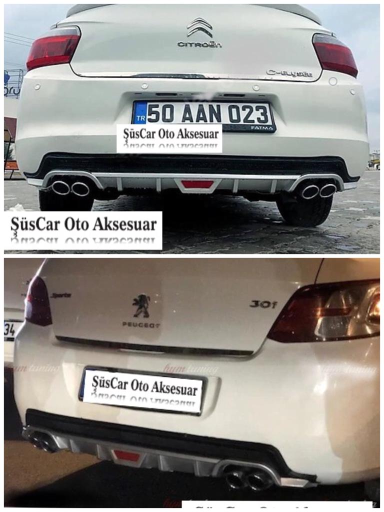 Difusor de parachoques trasero universal de 4 salidas con aspecto de escape