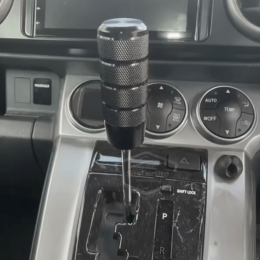 Pomo de palanca de cambios universal JDM de metal de 9,5 cm, aspecto deportivo, con adaptador, aleación de aluminio, automático-manual, de carreras, color gris titanio
