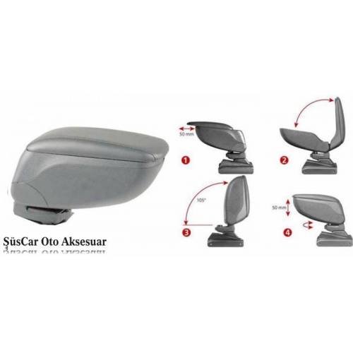 Reposabrazos Universal Deslizante para Coche, Apoyabrazos Gris