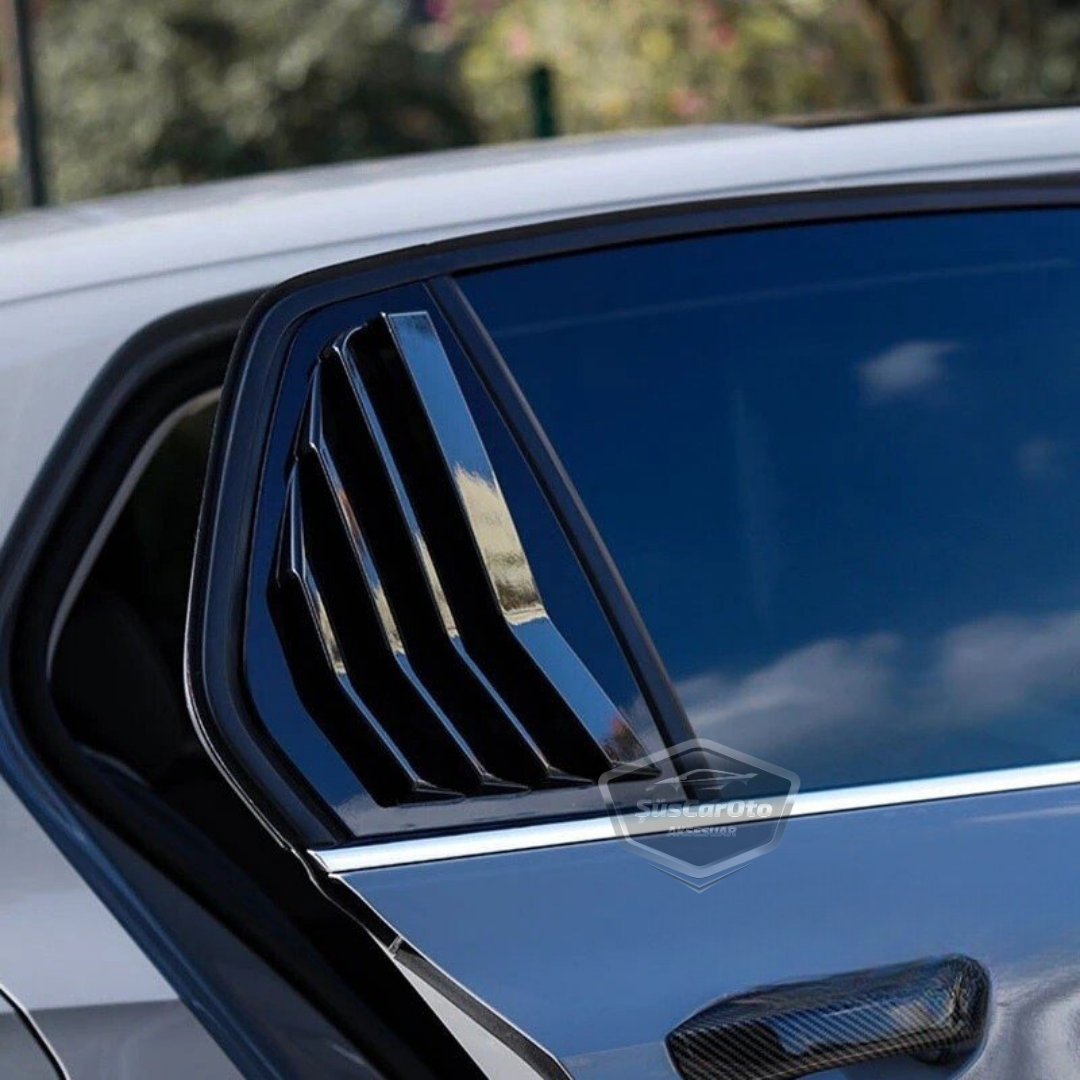 VW Golf 8 2019 en adelante, compatible con la cubierta de ventana de ventilación, deflectores de ventana de ventilación, ventilación derecha e izquierda, par negro brillante