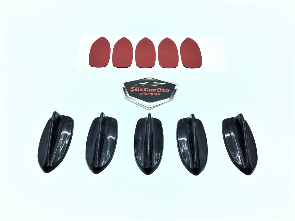 Juego de 5 minibarritas de aleta de tiburón, antena de adorno de espina de pescado, negro