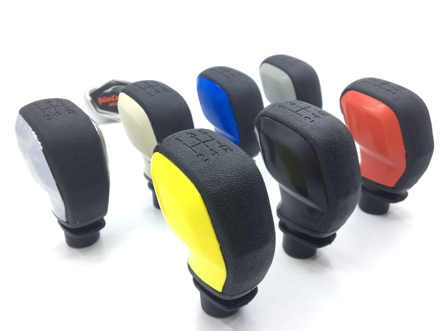 Pomo de palanca de cambios deportivo universal compatible con todos los vehículos, con adaptador, AMARILLO