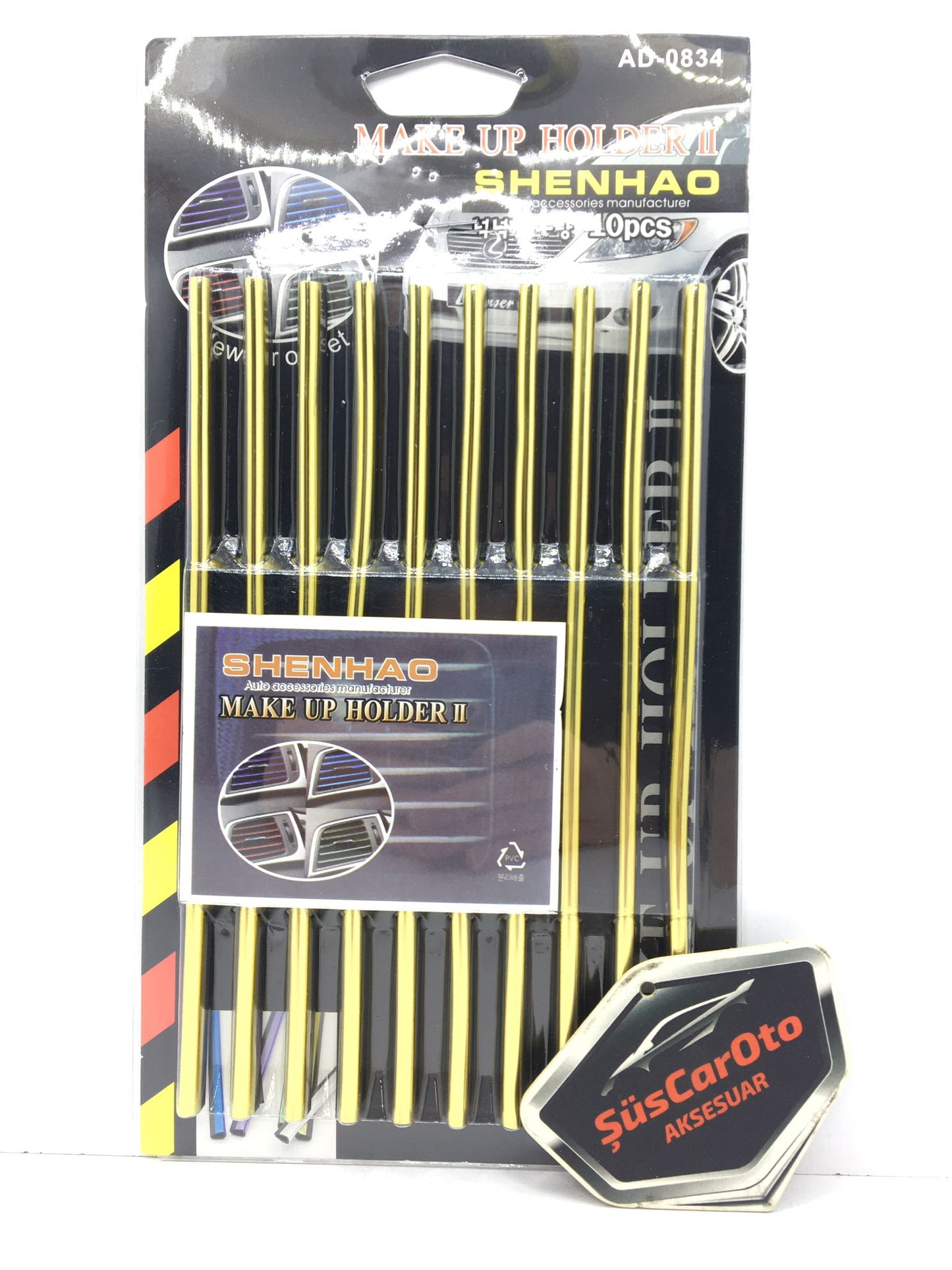 Rejilla de ventilación de aire acondicionado para coche, embellecedor decorativo de oro
