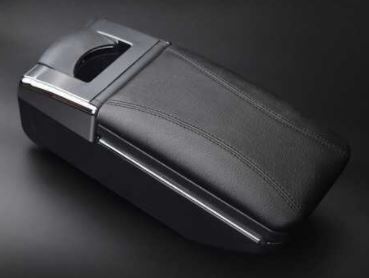 Apoyabrazos universal compatible con todos los coches, negro, deslizante, con cenicero y portavasos