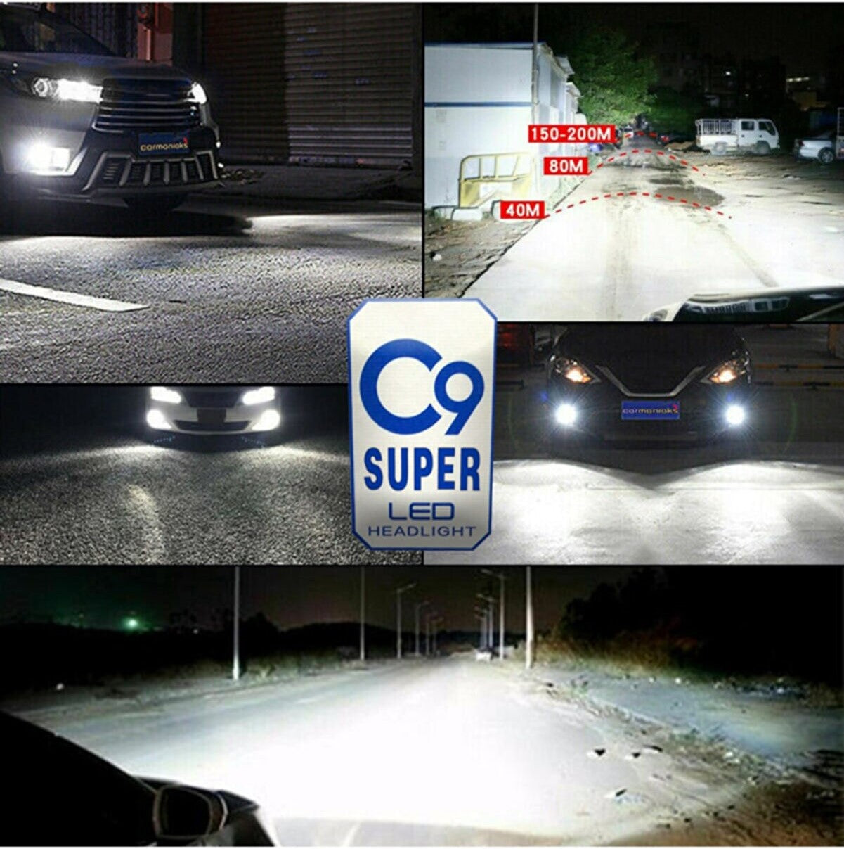 C9 Ultra Bombilla LED Xenón Blanca con Efecto Xenón y Radiador 8400 LM