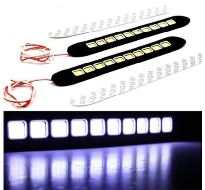Faro LED de luz diurna Carub 12V Secuencial Cob Flexible Blanco 2 Piezas Impermeable
