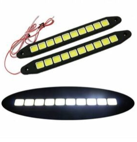 Carub Lámpara de día 10 LED 12V COB secuencial elástica blanca 2 unidades