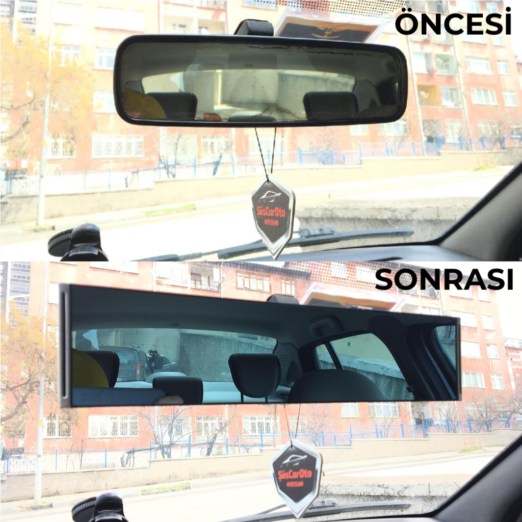Espejo retrovisor interior antideslumbrante con clip de tijera 3R, azul, 300 mm