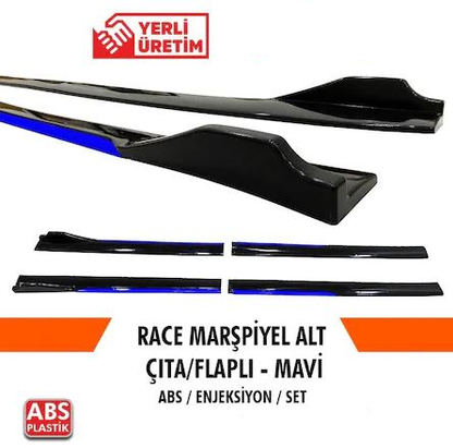 Universal Piano Black Alerones Laterales con Solapa y Borde Azul