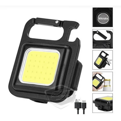 Mini linterna de 30 LED, 4 modos, multifunción, llavero, resistente al agua, recargable, magnética, luz LED, funcional, luz de bolsillo para camping, 1000 lúmenes