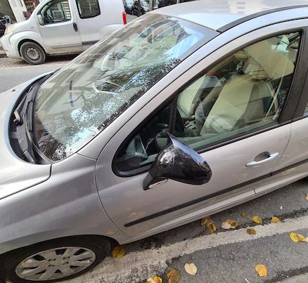 Peugeot 308 2007-2013 Cubierta de espejo lateral estilo murciélago Piano Negro Plástico ABS
