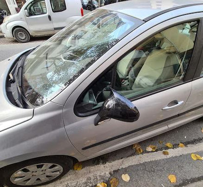 Peugeot 308 2007-2013 Cubierta de espejo lateral estilo murciélago Piano Negro Plástico ABS