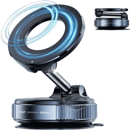 360° Ayarlanabilir Vakumlu Güçlü Manyetik Araç Telefon Tutucu Magsafe Uyumlu Vakumlu Vantuz 360° Katlanabilir Telefon Tutucu Geliştirilmiş Versiyon