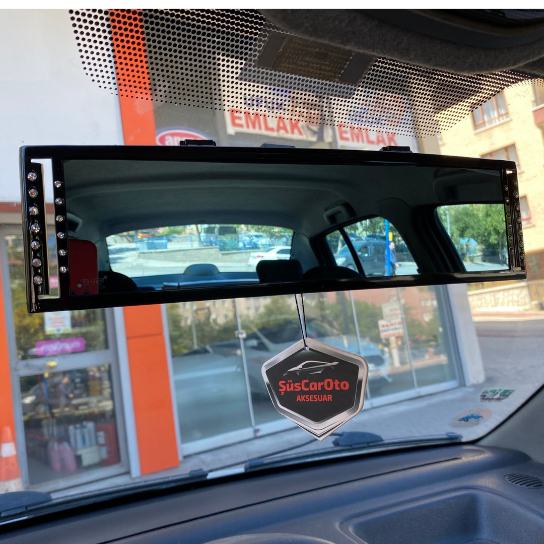 Espejo retrovisor interno antideslumbrante 3R Diamond con clip y abombado de 270 mm, color azul