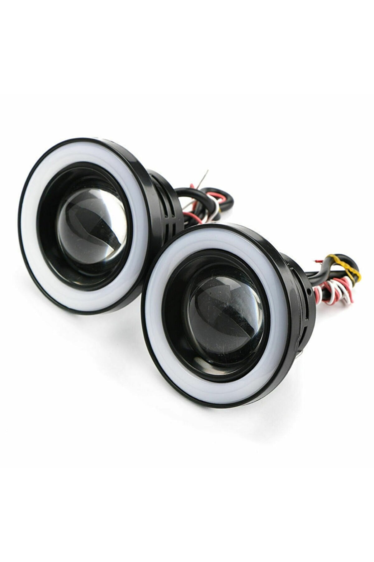 Faro antiniebla universal angel con lente de metal impermeable de 89 mm con ojos de ángel RGB y control remoto