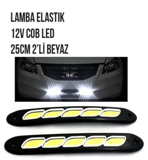 Carub Lámpara de día LED 5 LED 12V COB en línea flexible blanca 2 unidades