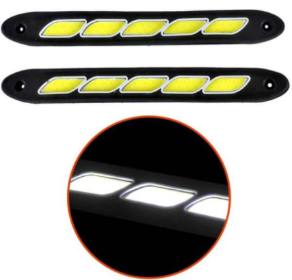 Faro LED de luz diurna Carub 12V Secuencial Cob Flexible Blanco 2 Piezas Impermeable