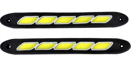 Carub Lámpara de día LED 5 LED 12V COB en línea flexible blanca 2 unidades